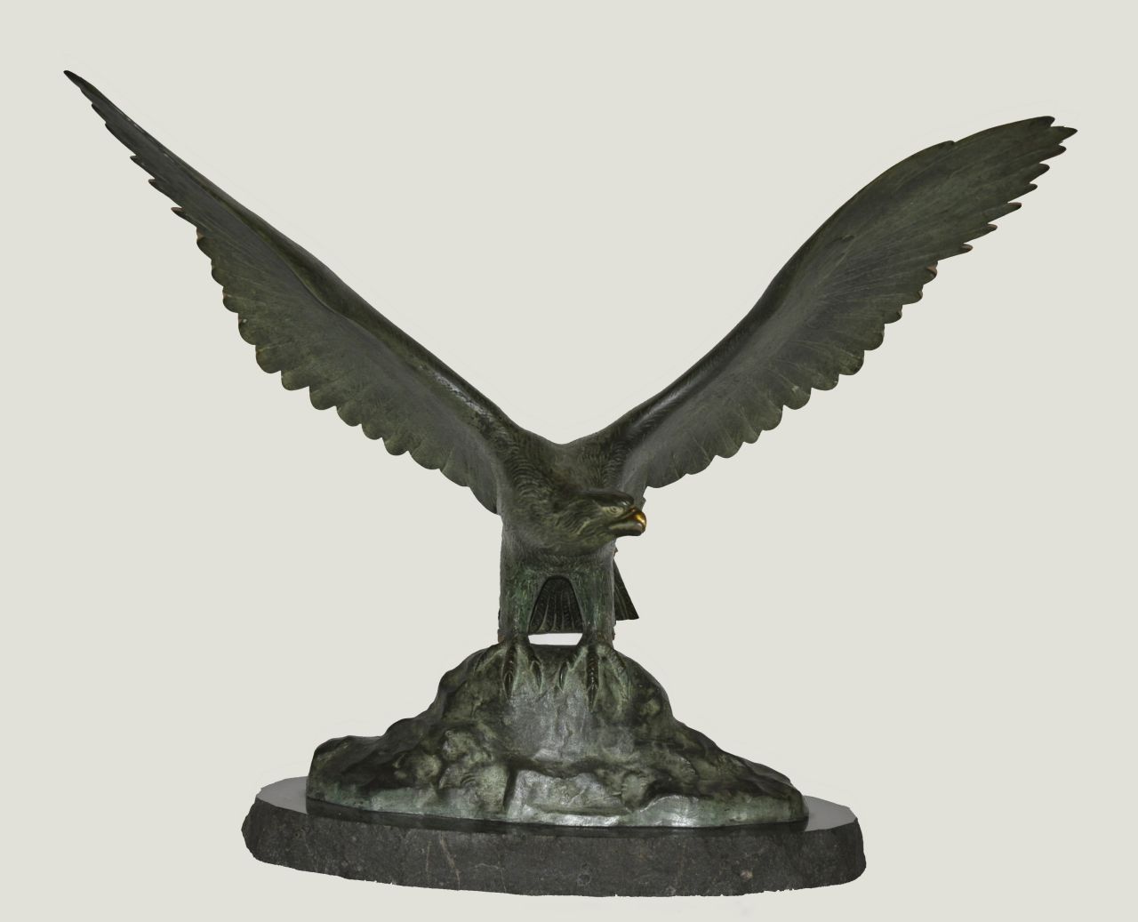 Poertzel H.H.O.  | Hermann Hugo 'Otto' Poertzel, Adelaar, brons 48,4 x 58,7 cm, gesigneerd op bronzen basis (achterzijde)