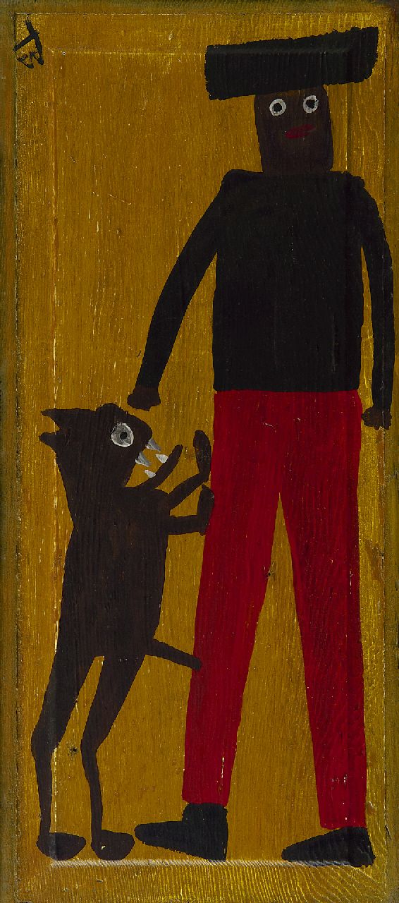 Tim Brown | Horny dog, olieverf op paneel, 60,5 x 26,5 cm, gesigneerd l.b. en verso met brandmerk