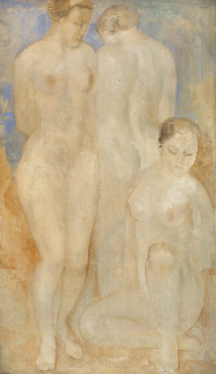 Kelder A.B.  | Antonius Bernardus 'Toon' Kelder | Schilderijen te koop aangeboden | Drie vrouwen, olieverf op doek 157,5 x 92,6 cm, gesigneerd rechtsboven