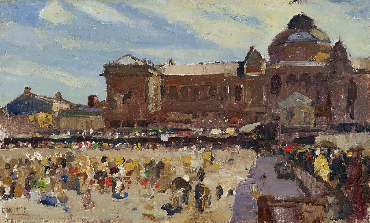 Noltee B.C.  | Bernardus Cornelis 'Cor' Noltee, Gezicht op het Kurhaus, Scheveningen, olieverf op doek op board 28,4 x 47,9 cm, gesigneerd linksonder