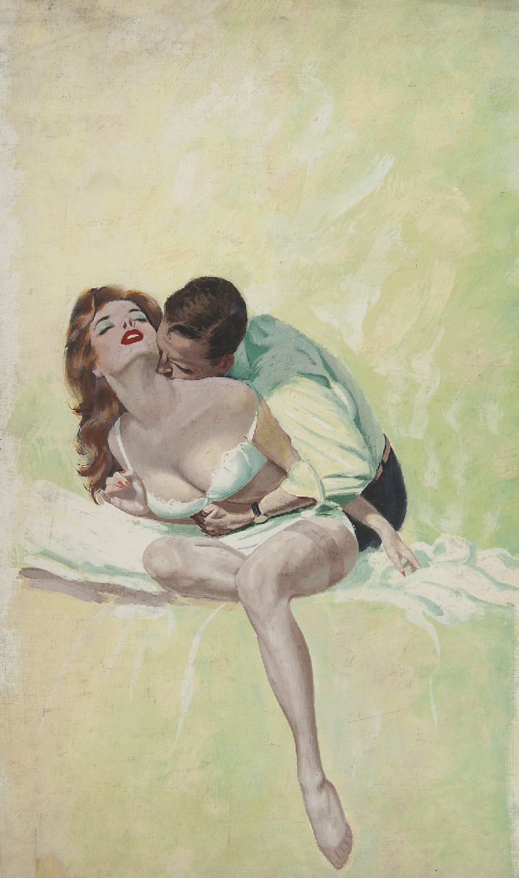 Barton H.L.  | Harry L. Barton, Squeeze Play, tempera op board 61,0 x 39,3 cm, gesigneerd links van het midden onder knie en te dateren ca. 1961