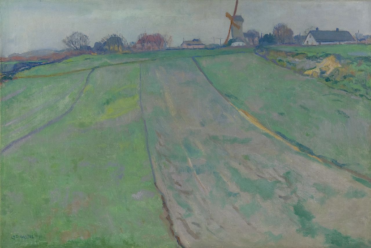 Gestel L.  | Leendert 'Leo' Gestel, Triestige dag, olieverf op doek 48,7 x 72,5 cm, gesigneerd linksonder en gedateerd '09