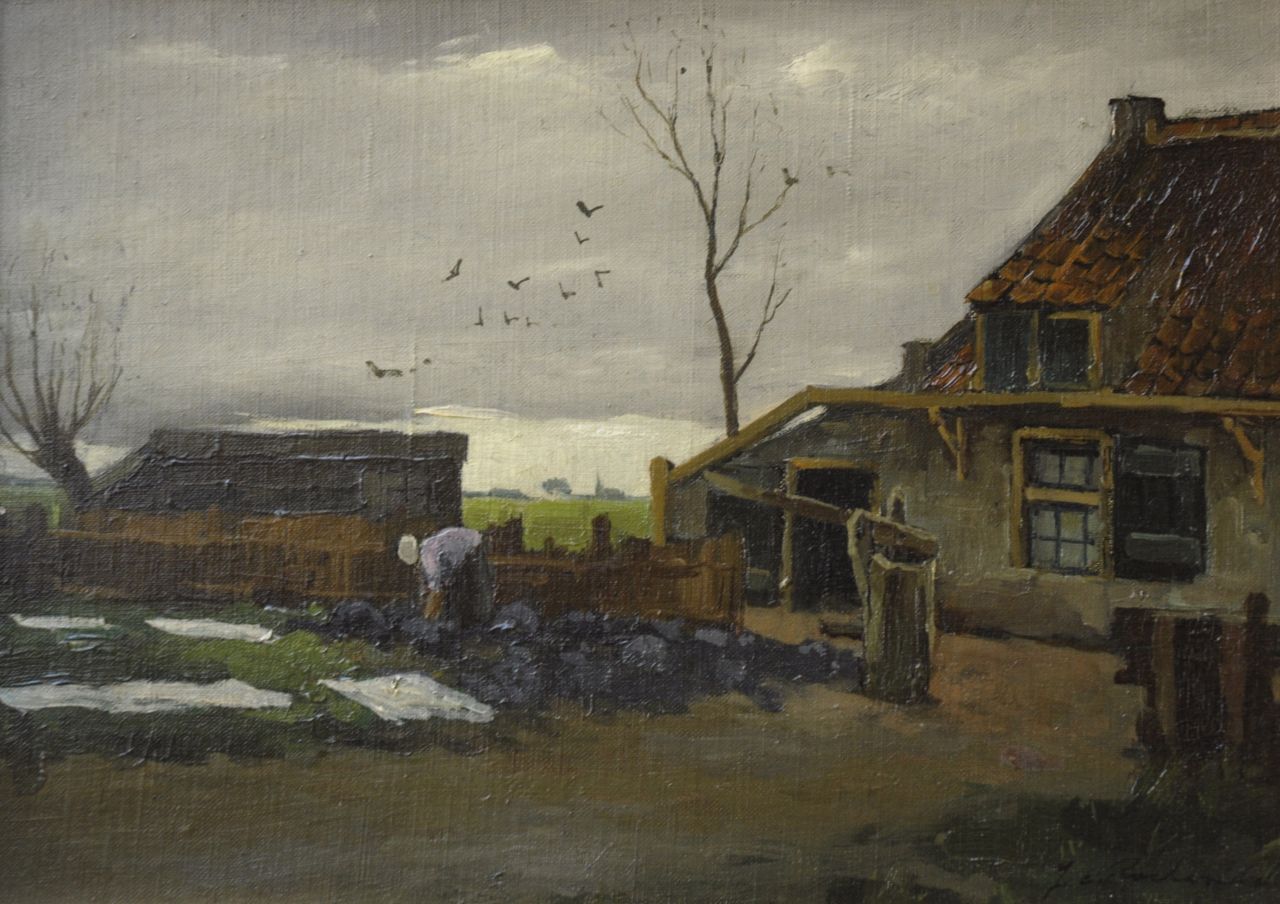 Roelandse J.C.  | Johannes Cornelis 'Jan' Roelandse, Boerderij met bleekveld, olieverf op doek op board 26,7 x 37,1 cm, gesigneerd rechtsonder