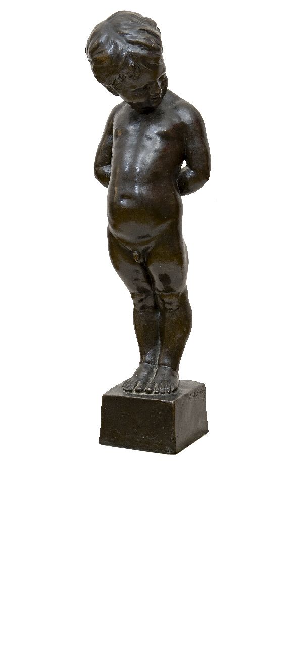 Sykes C.R.  | 'Charles' Robinson Sykes | Beelden en objecten te koop aangeboden | Jongensfiguur, brons 45,5 x 9,5 cm, gesigneerd op basis