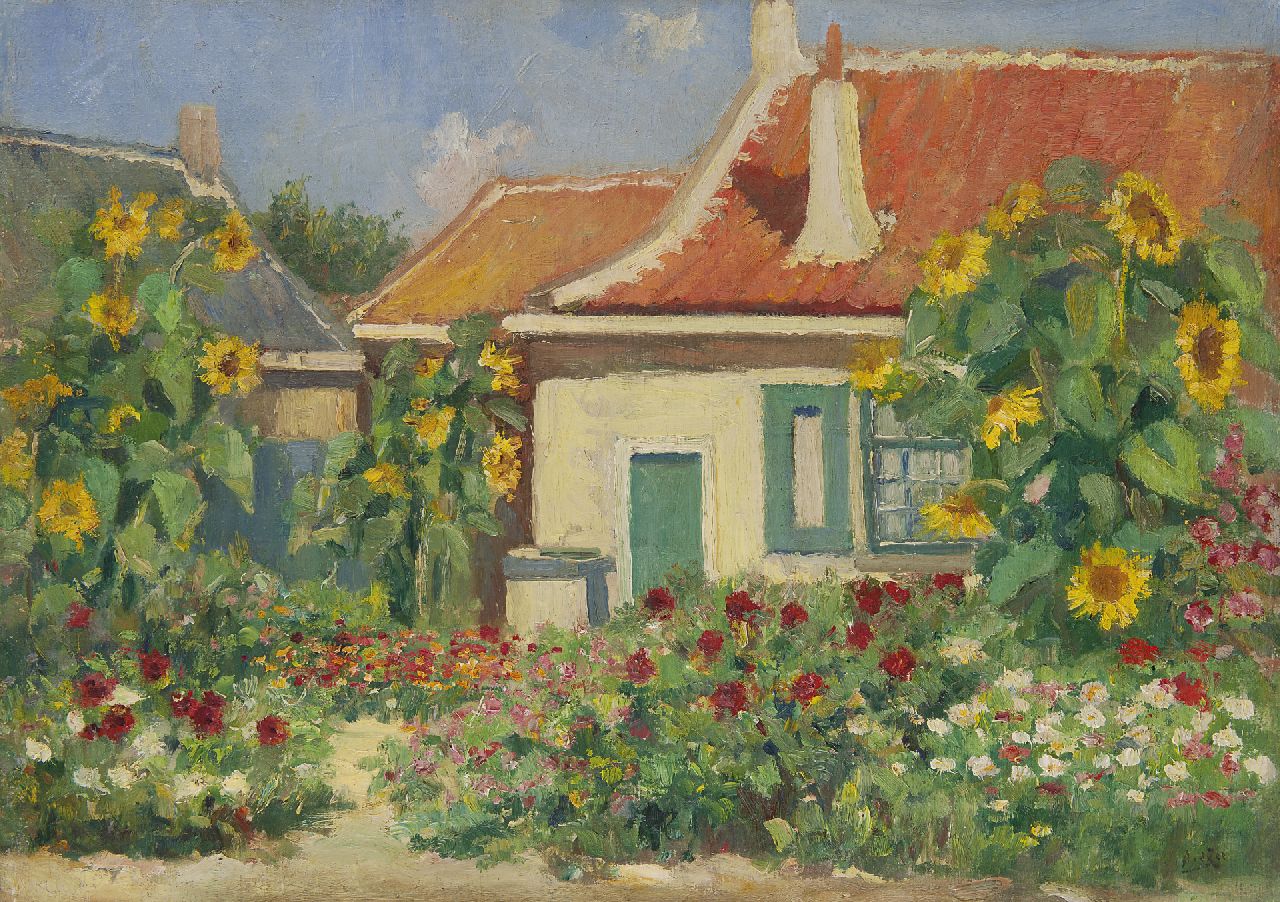 Zee A. van der | Abraham van der Zee, Bloementuin in de zomer, olieverf op doek 50,3 x 70,3 cm, gesigneerd rechtsonder