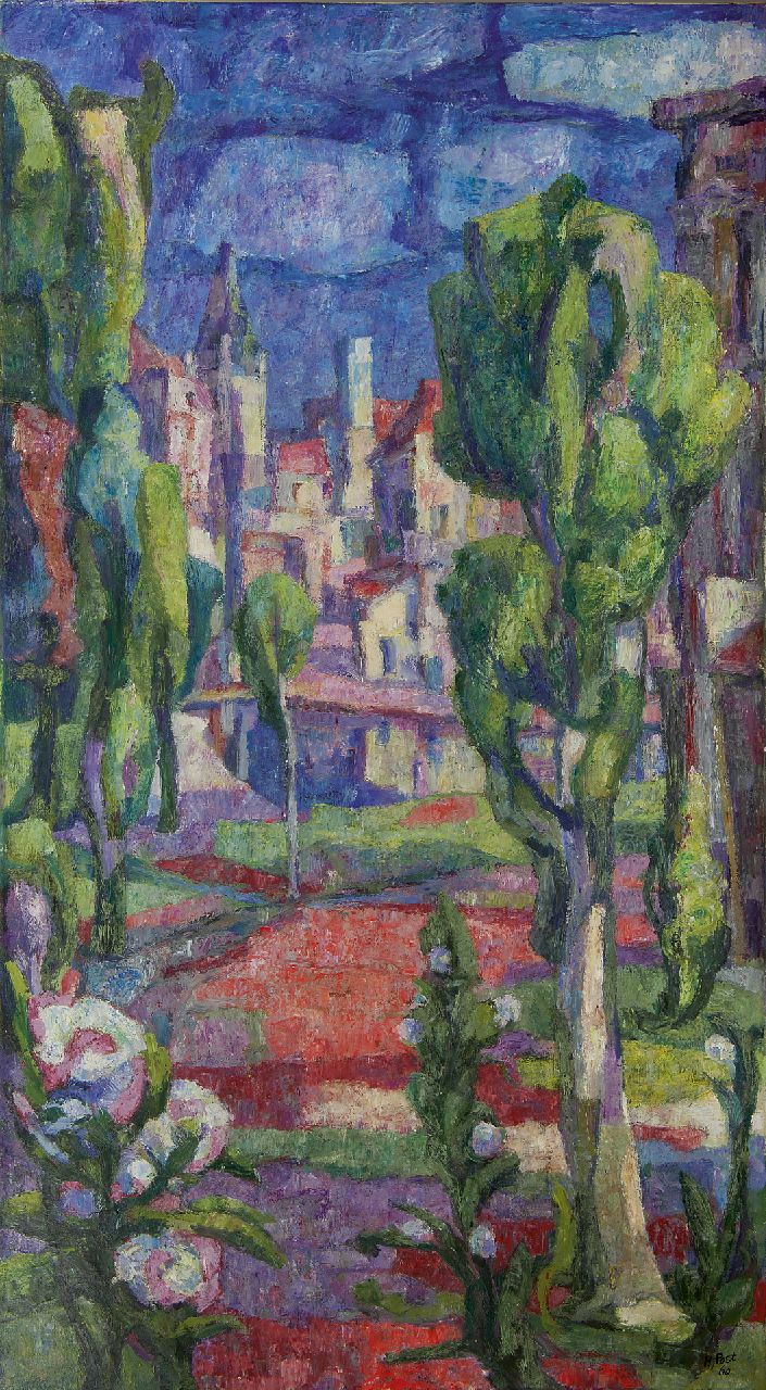 Post H.K.  | Harmen Klaas Post, Mediterraan landschap, olieverf op doek 125,4 x 70,5 cm, gesigneerd rechtsonder en gedateerd '60