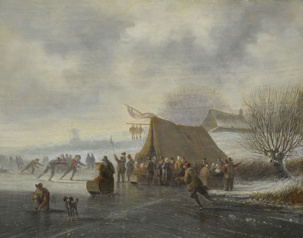 Stok J. van der | Jacobus van der Stok, De schaatswedstrijd, olieverf op doek 27,0 x 34,0 cm, gesigneerd rechtsonder