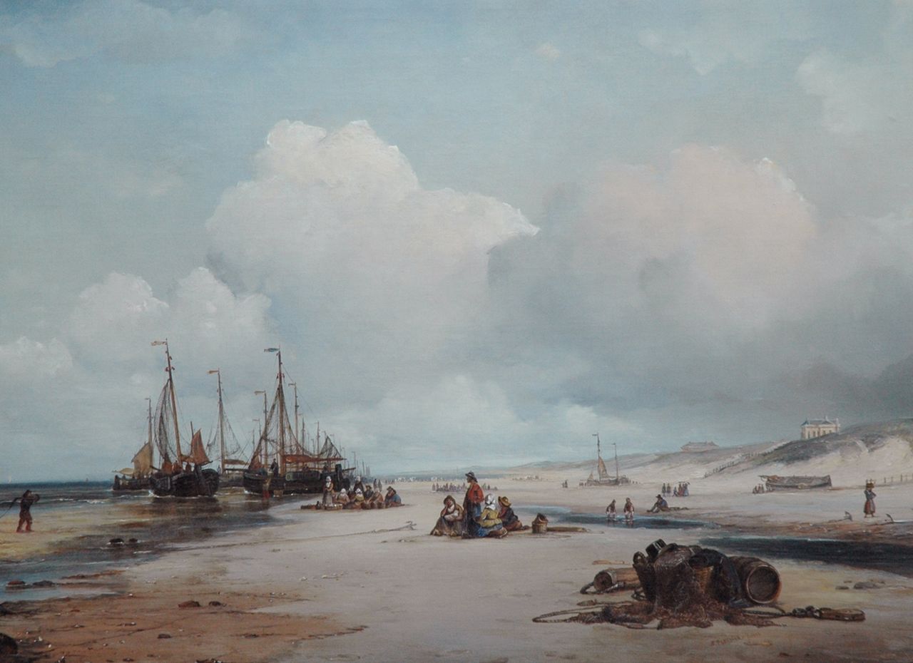 Pleijsier A.  | Ary Pleijsier, De lang verwachte vangst, Scheveningen, olieverf op doek 54,7 x 75,0 cm, gesigneerd rechtsonder en gedateerd 1840