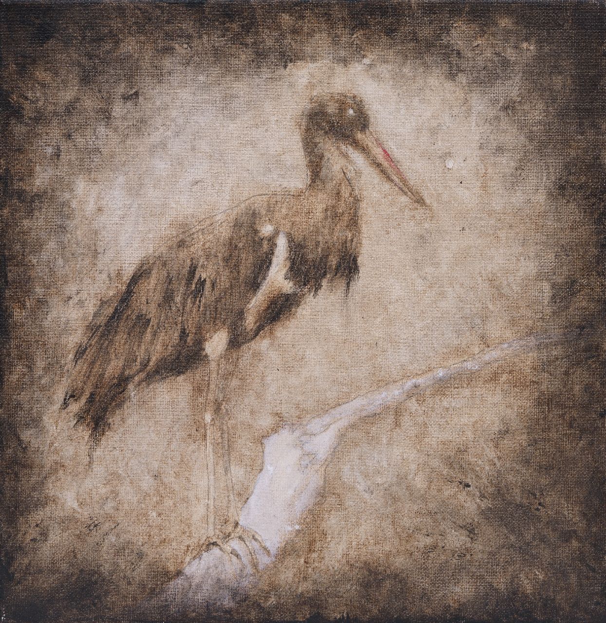 Elshout M.L.  | Marie Louise 'Malou' Elshout, Birth, olieverf en acryl op doek 29,8 x 29,8 cm, gesigneerd op spieraam met initialen en gedateerd 2014