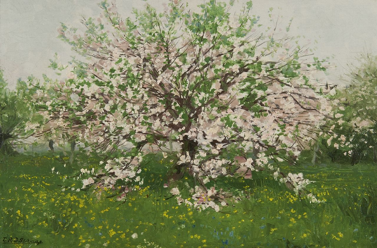 Schaap E.R.D.  | Egbert Rubertus Derk Schaap, Voorjaar, olieverf op doek op paneel 34,0 x 49,2 cm, gesigneerd linksonder