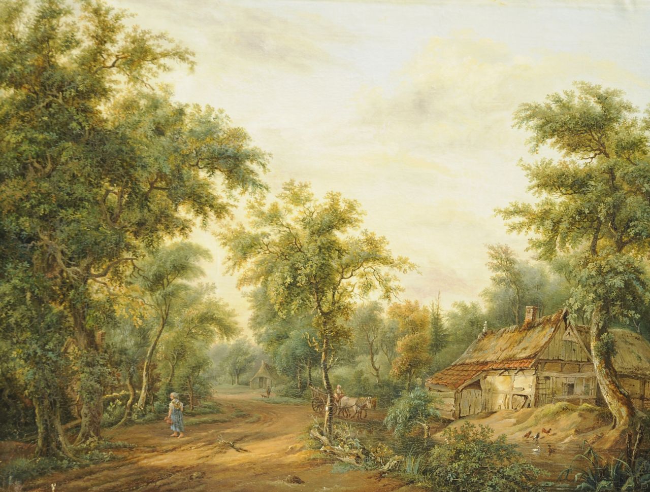 Barbiers Bzn P.  | Pieter Barbiers Bzn, Boslandschap met boerderij, olieverf op doek 51,8 x 66,4 cm