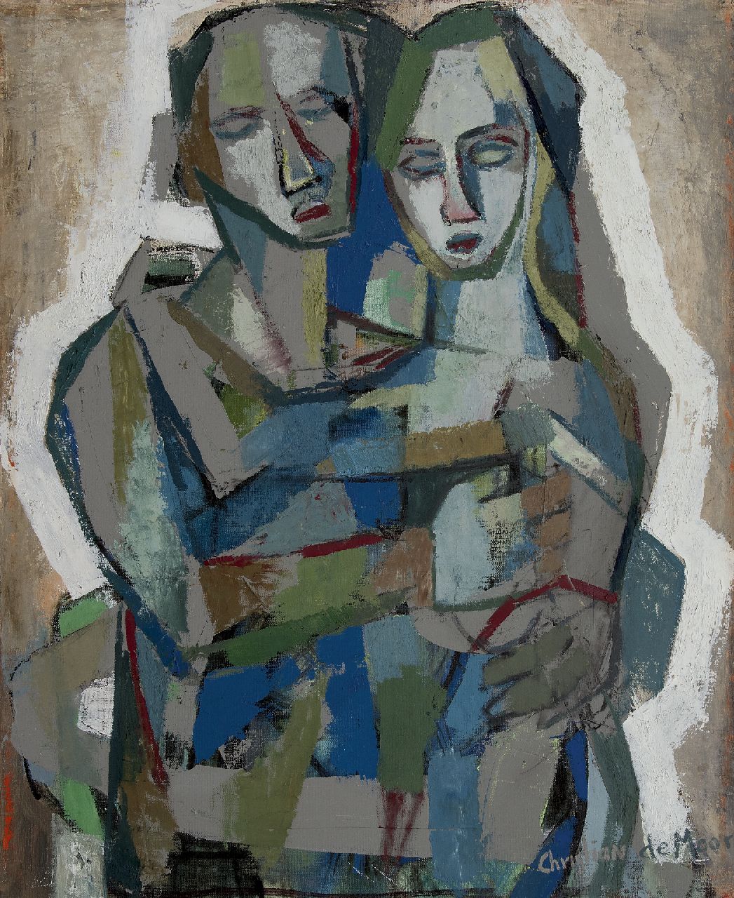 Moor C.N.E. de | Christiaan Nicolaas Everard 'Chris' de Moor, Compositie II, olieverf op doek 100,3 x 80,9 cm, gesigneerd rechtsonder Moor C.N.E. de | Christiaan Nicolaas Everard 'Chris' de Moor, Compositie II, olieverf op doek 100,3 x 80,9 cm, gesigneerd rechtsonder