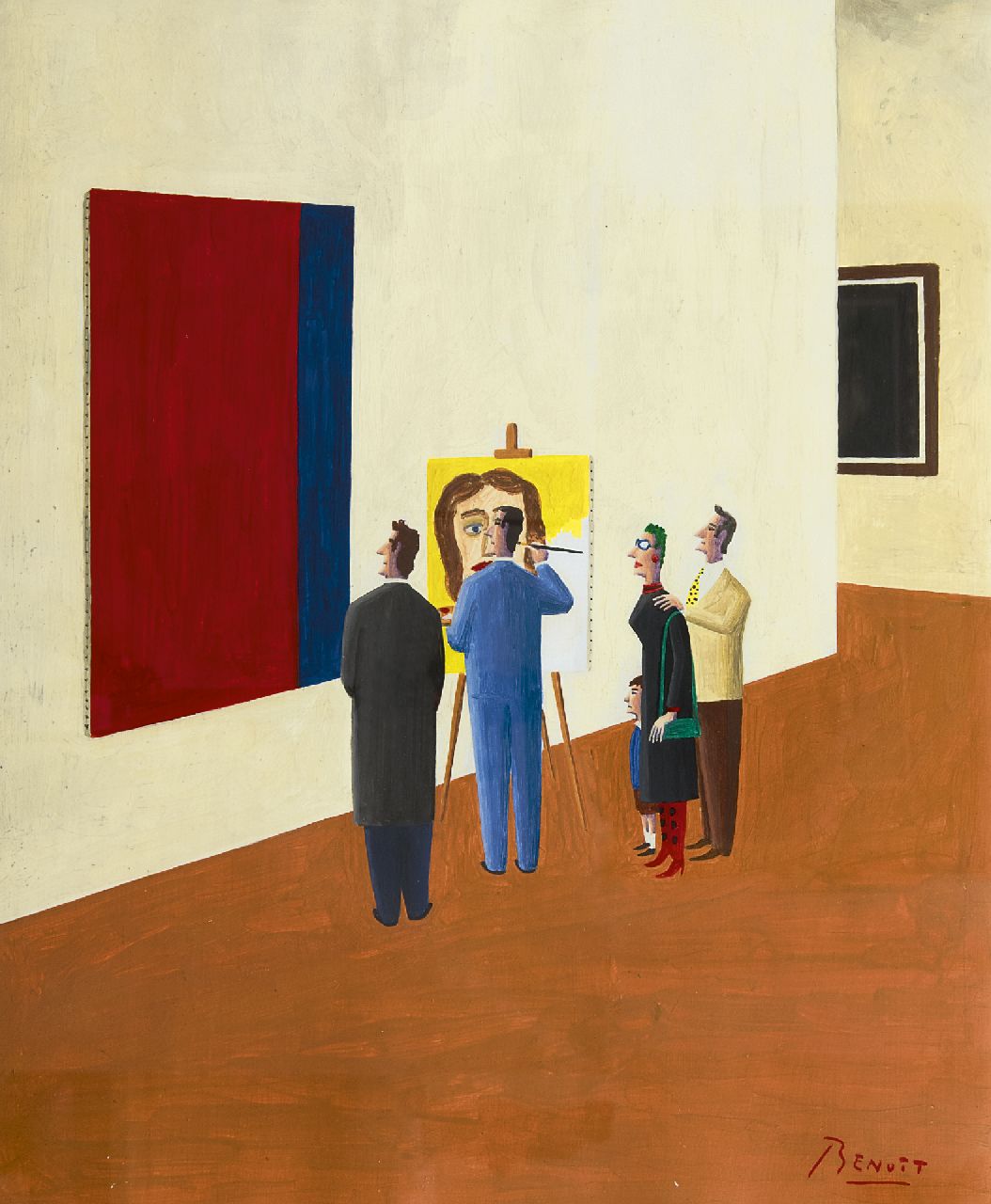 Innis B. van | Benoît van Innis, Barnett Newman, olieverf op papier 35,8 x 29,3 cm, gesigneerd rechtsonder