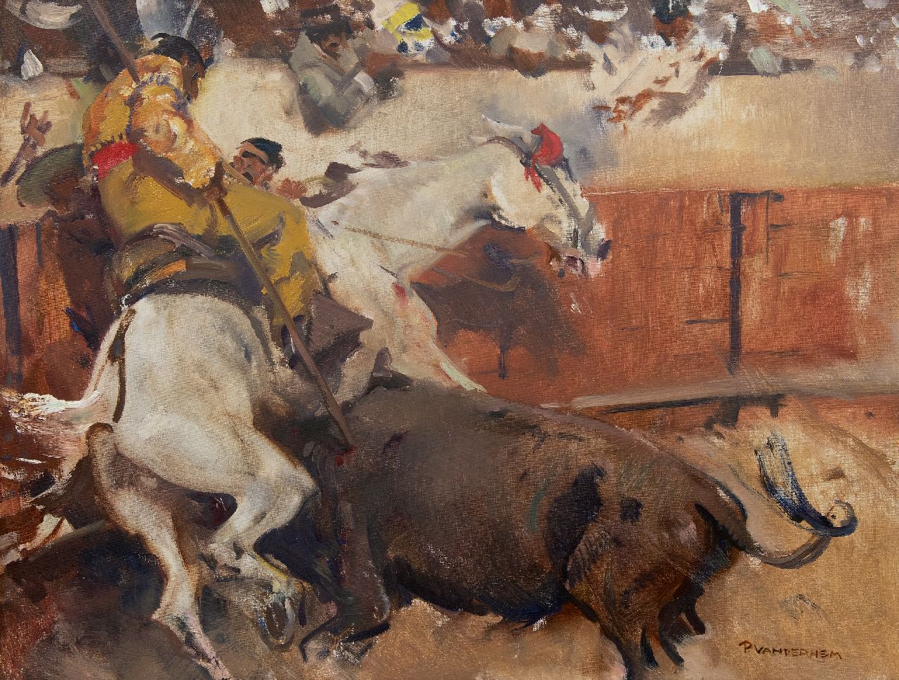 Hem P. van der | Pieter 'Piet' van der Hem, Stierengevecht, Madrid, olieverf op doek 50,3 x 65,2 cm, gesigneerd rechtsonder en te dateren ca. 1914