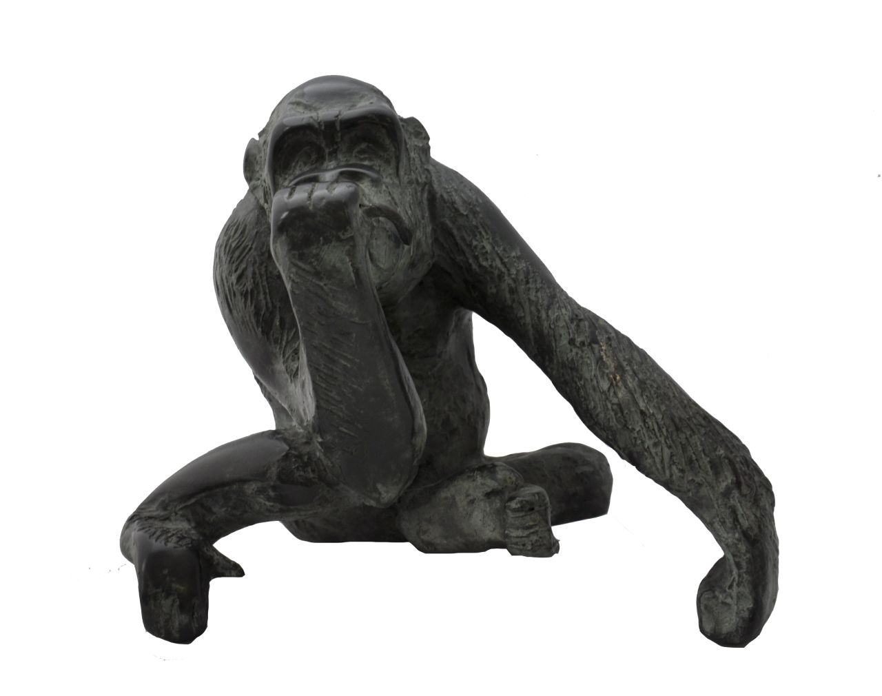 Heyster H.  | Hetty Heyster, Jonge gorilla, brons 14,0 x 14,5 cm, te dateren ca. 1991