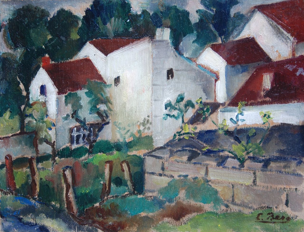 Berg E.  | Else Berg, Dorpsgezicht, Zuid Limburg, olieverf op paneel 26,9 x 34,7 cm, gesigneerd rechtsonder en te dateren ca. 1934