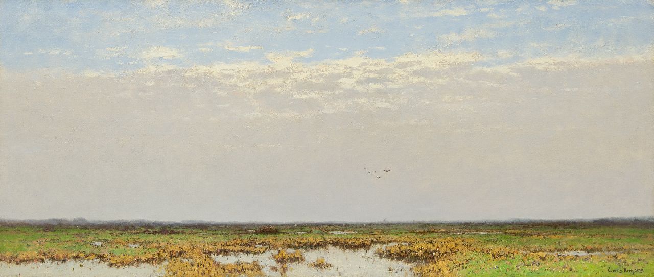 Kuijpers C.  | Cornelis Kuijpers | Schilderijen te koop aangeboden | Weids veenlandschap, olieverf op doek 56,3 x 132,3 cm, gesigneerd rechtsonder