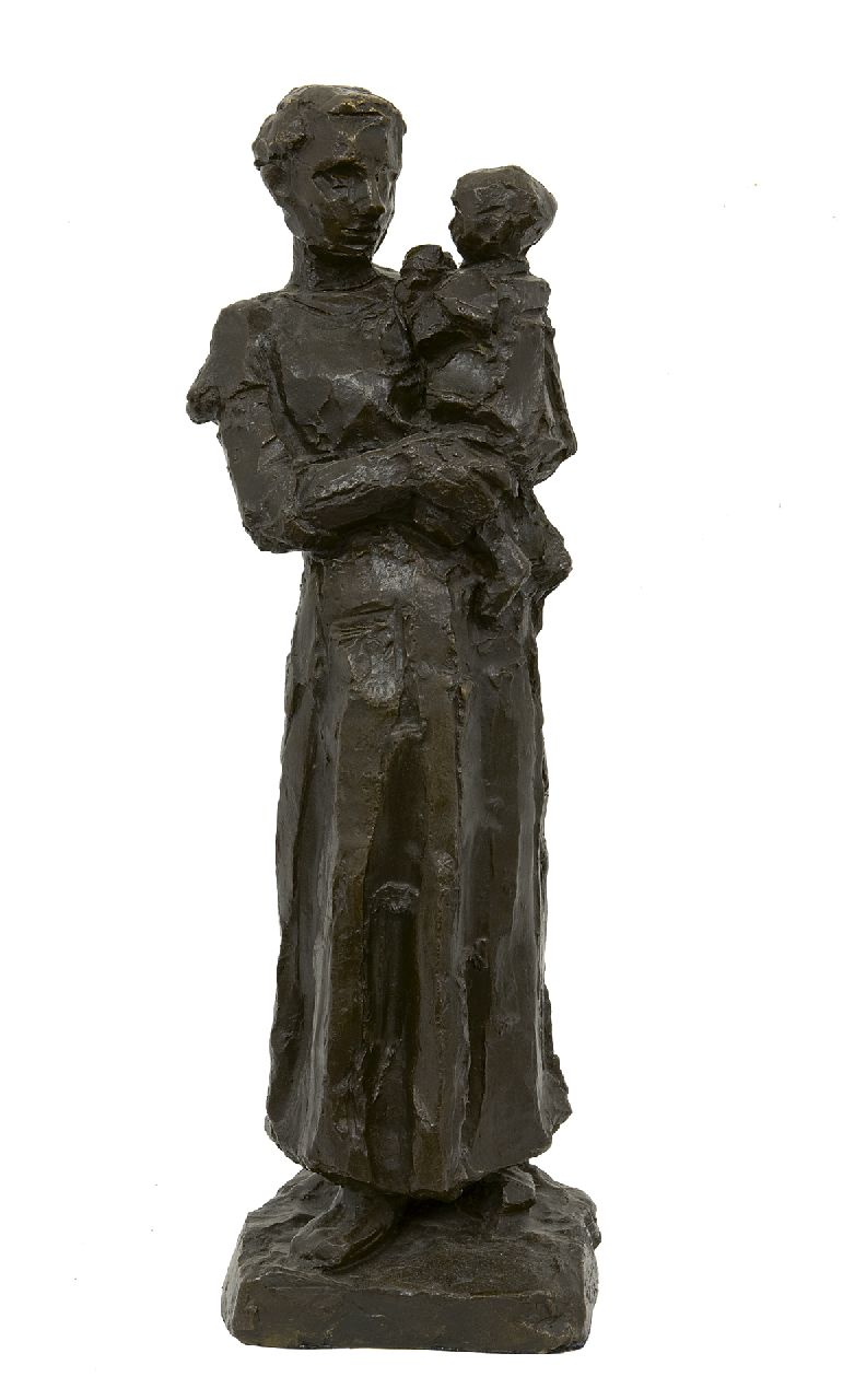 Zijl L.  | Lambertus Zijl, Moeder met kind, brons 49,0 cm, gesigneerd op basis en te dateren 1917
