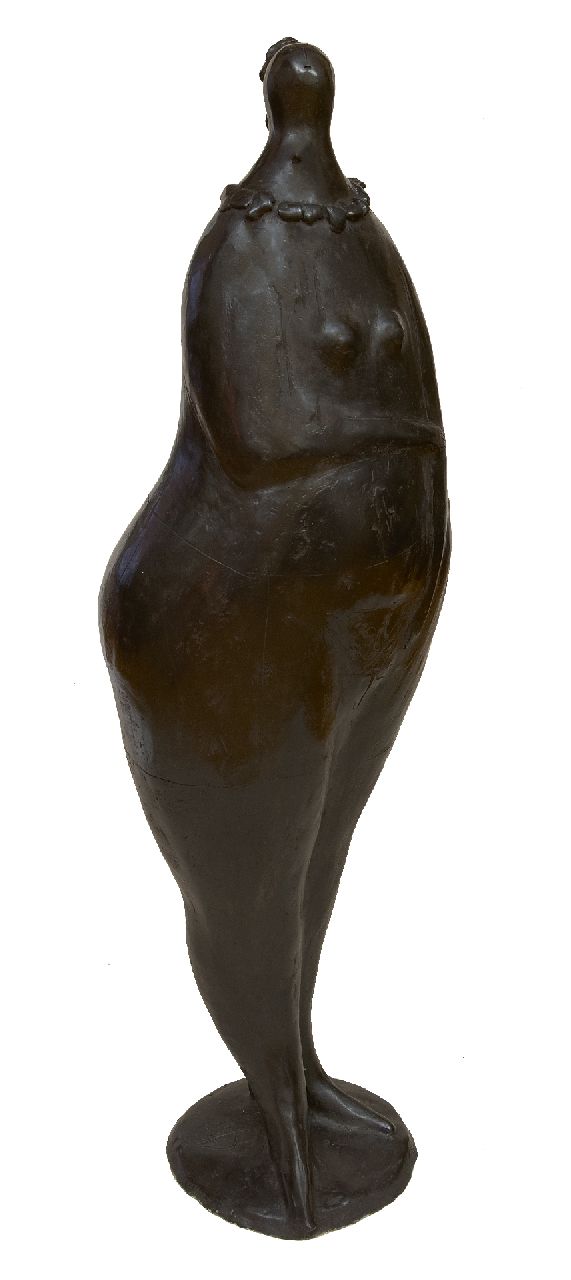 Hemert E. van | Evert van Hemert, Kraagje, gepatineerd brons 81,0 x 23,0 cm, gesigneerd met monogram op achterkant basis en te dateren 2010