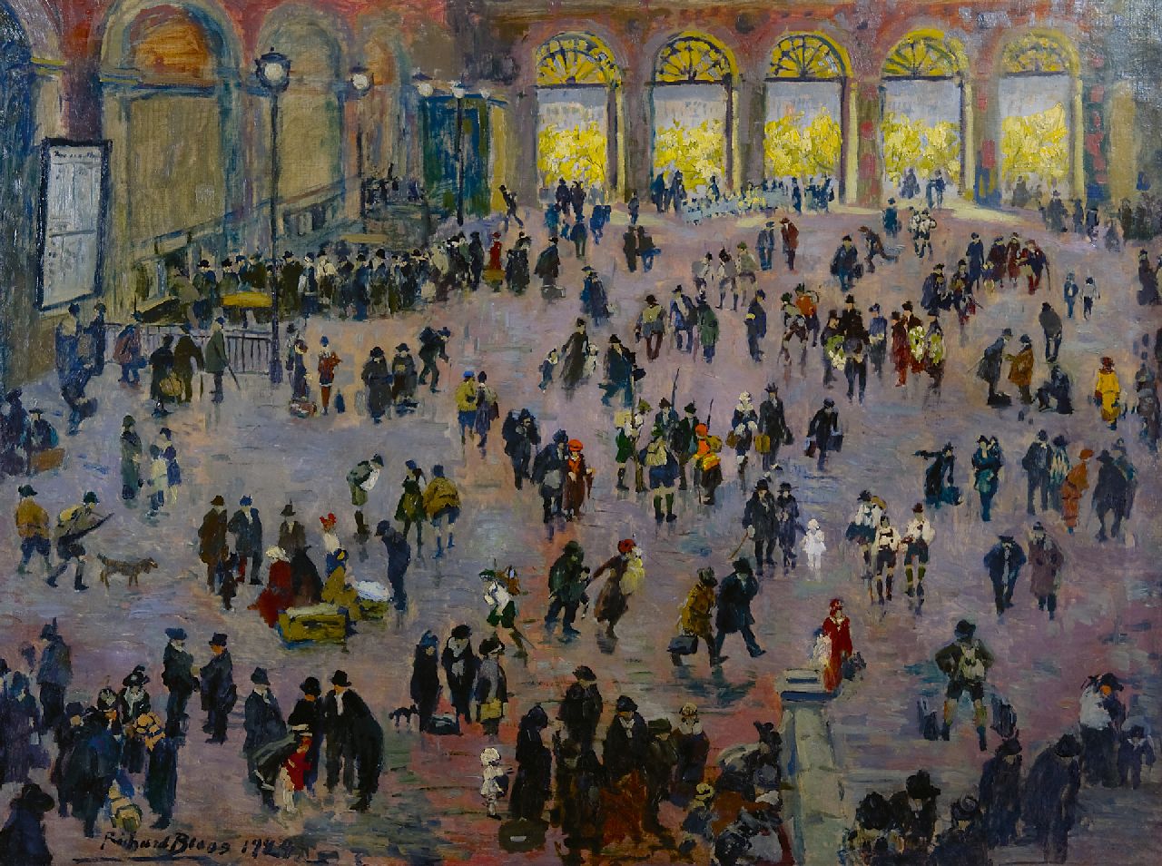 Bloos R.W.  | 'Richard' Willi Bloos, Spitsuur in het Südbahnhof, Wenen, olieverf op doek 90,3 x 118,2 cm, gesigneerd linksonder en gedateerd 1929