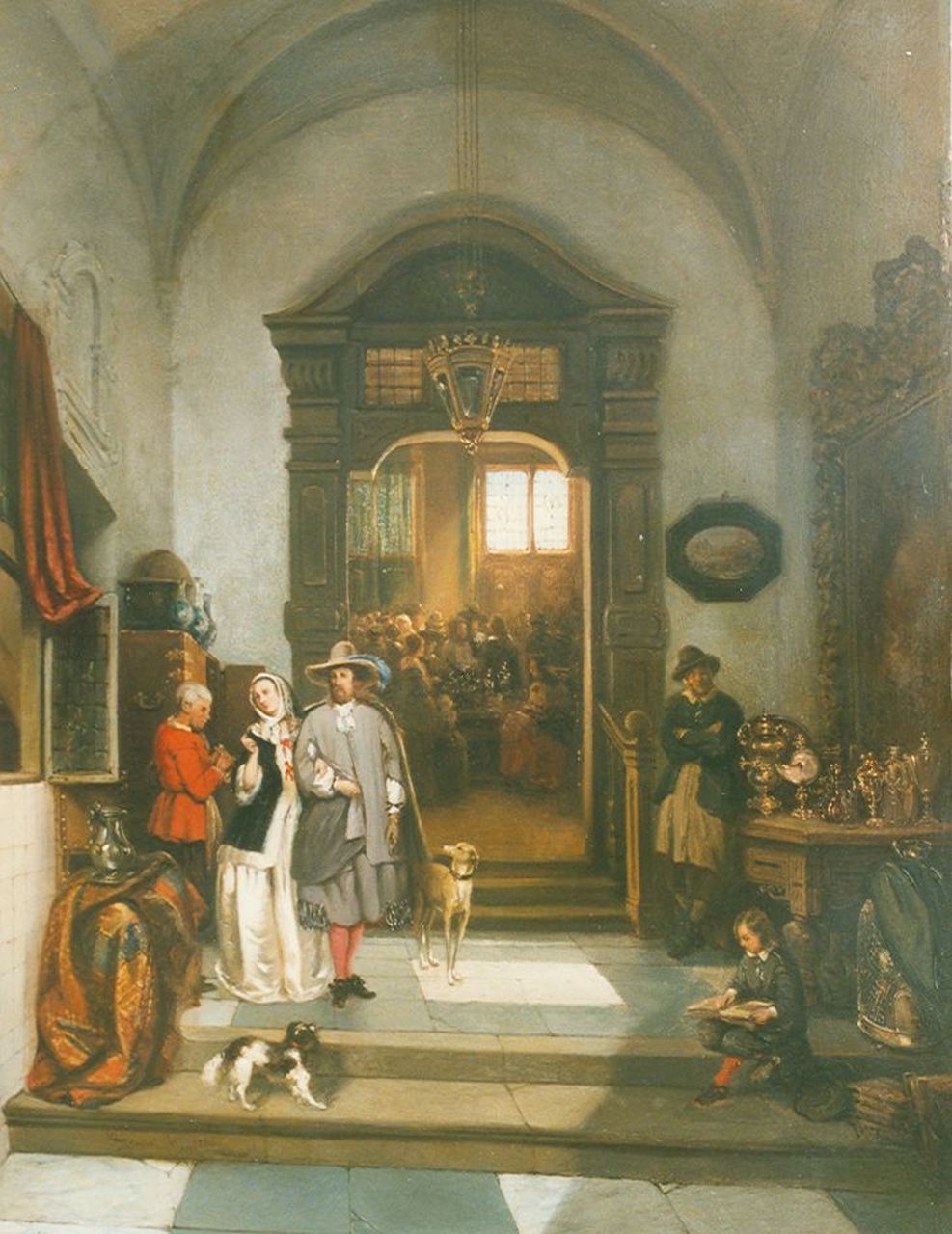 Stroebel J.A.B.  | Johannes Anthonie Balthasar Stroebel, De kijkdag, olieverf op paneel 52,0 x 39,8 cm, gesigneerd linksonder en gedateerd 1850