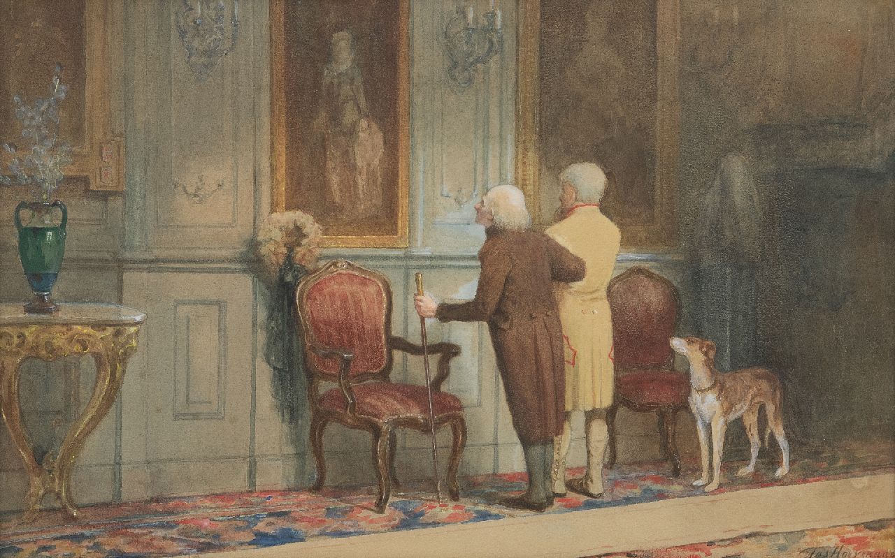 Jozef Hoevenaar | Rondgang langs de familie, aquarel op papier, 31,0 x 47,5 cm, gesigneerd r.o.