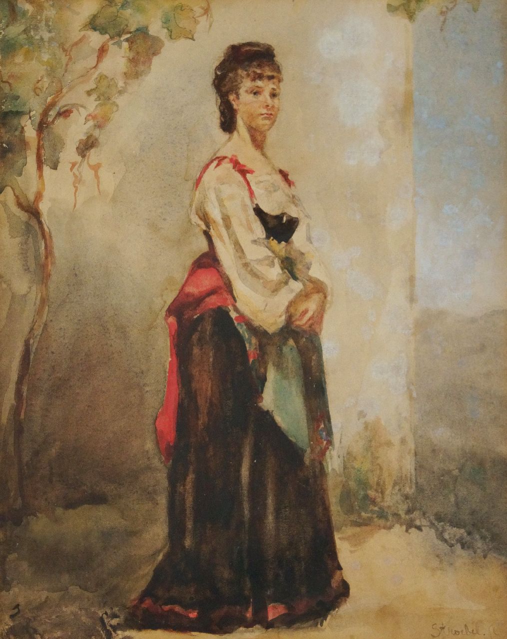 Stroebel J.A.B.  | Johannes Anthonie Balthasar Stroebel, Italienne, aquarel op papier 28,7 x 22,5 cm, gesigneerd rechtsonder