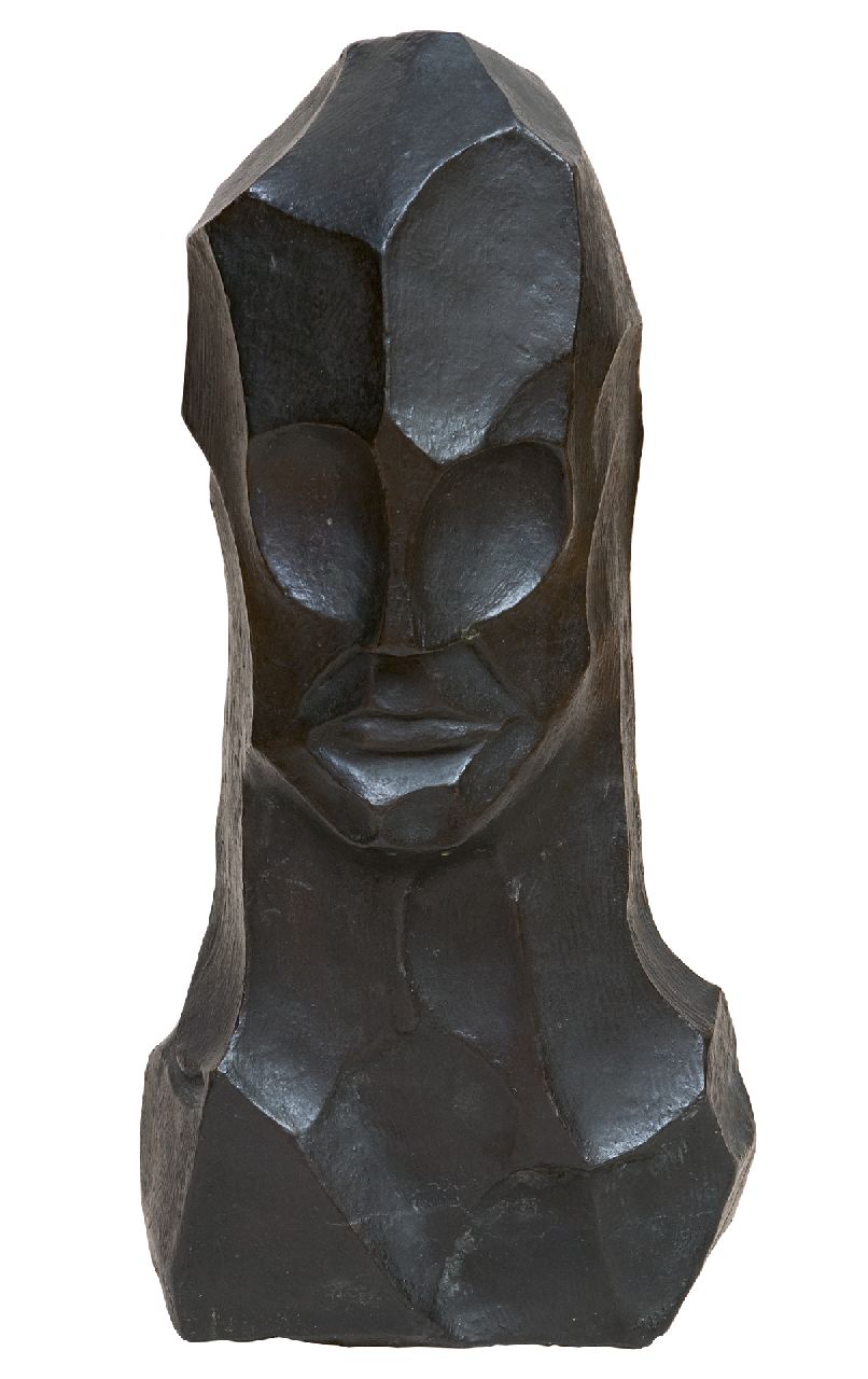Bieling H.F.  | Hermann Friederich 'Herman' Bieling, Kop, gepatineerd brons 43,7 x 19,0 cm, te dateren jaren 20