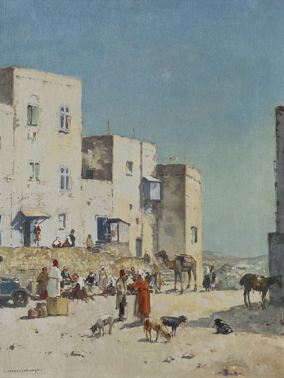 Cornelis Vreedenburgh | Dorpje in Bethlehem, Palestina, olieverf op doek, 50,9 x 38,2 cm, gesigneerd l.o. en te dateren ca. 1936