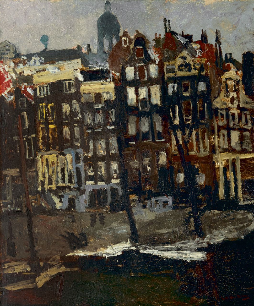 Breitner G.H.  | George Hendrik Breitner, Het Singel bij de hoek Paleisstraat, Amsterdam, olieverf op doek 80,5 x 70,0 cm, gesigneerd rechtsonder en te dateren ca. 1895-1901