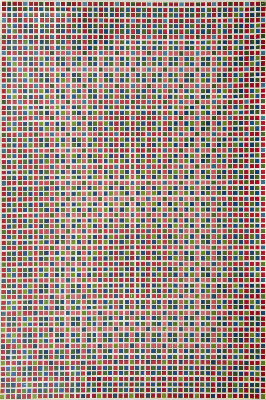 Ende J. van den | Jaap van den Ende, Kleurstructuur S (12) '70, lak op paneel 146,5 x 98,6 cm, gesigneerd verso en gedateerd '70