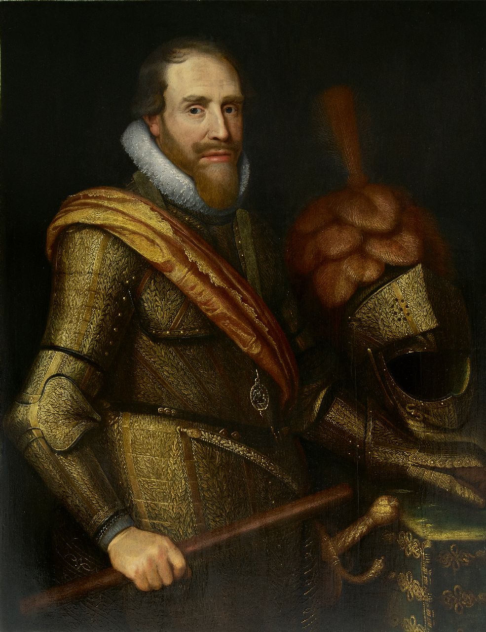 Mierevelt (atelier van) M.J. van | Michiel Jansz. van Mierevelt (atelier van), Portret van Maurits, Prins van Oranje, olieverf op paneel 99,8 x 77,1 cm, te dateren ca. 1620