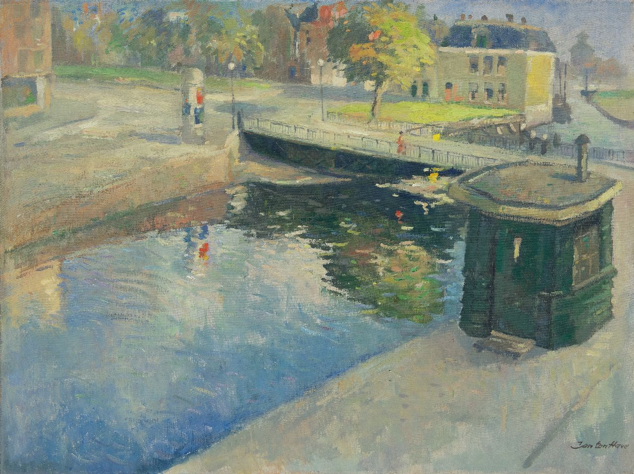 Have J. ten | Jan ten Have, De Steentilbrug, Groningen, olieverf op doek 60,0 x 80,0 cm, gesigneerd rechtsonder en te dateren ca. 1925-1930