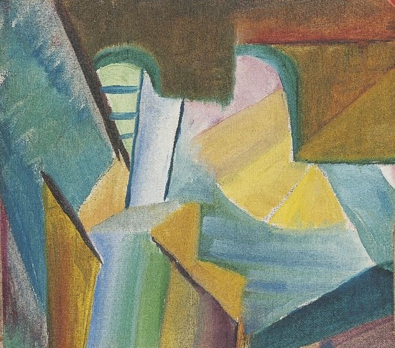 Otto Freundlich | Compositie i.o., olieverf op doek, 16,4 x 18,7 cm, te dateren 1928