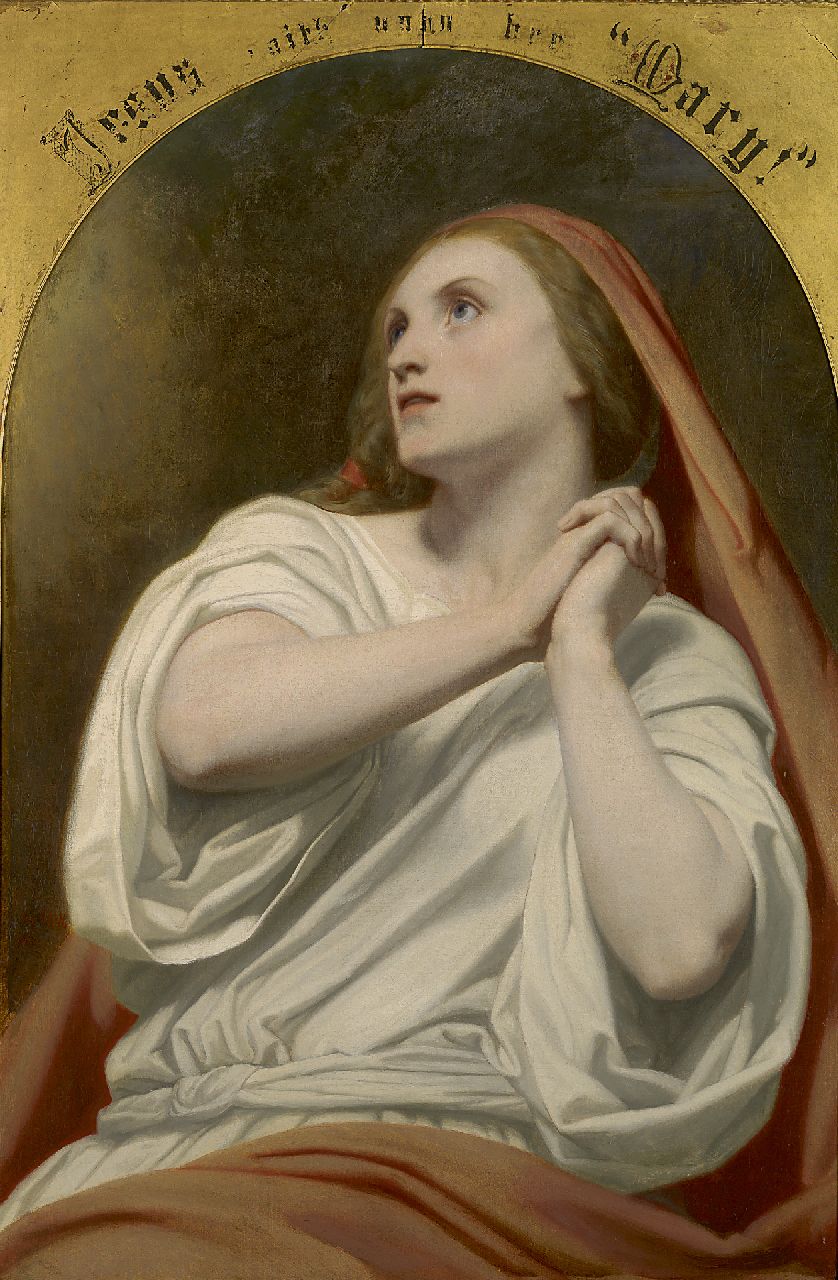 Scheffer A.  | Ary Scheffer | Schilderijen te koop aangeboden | Maria Magdalena in extase, olieverf op doek 94,9 x 64,1 cm, gesigneerd links van het midden en gedateerd 1855