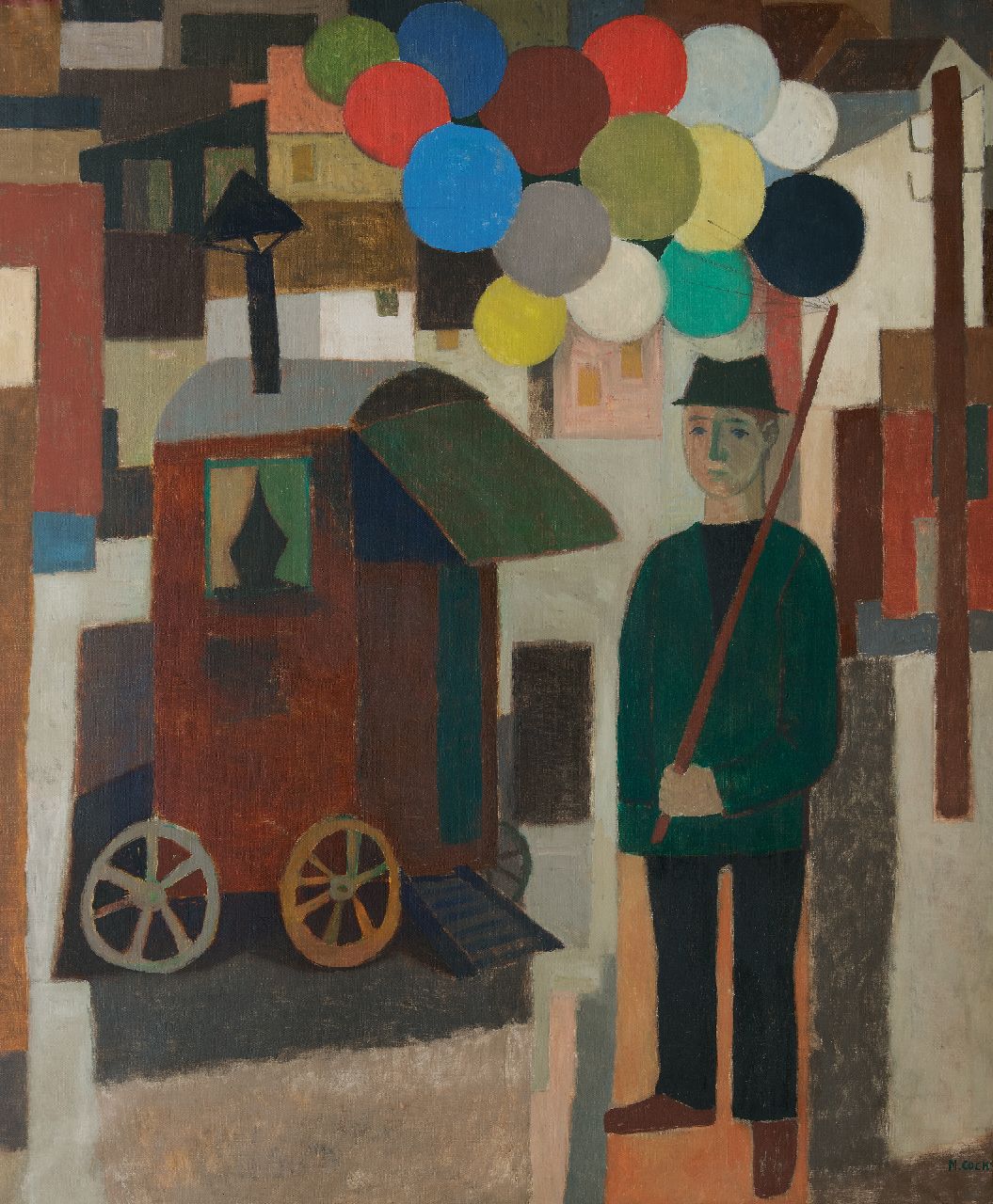 Marcel Cockx | Ballonverkoper, olieverf op doek, 178,9 x 150,3 cm, gesigneerd r.o.