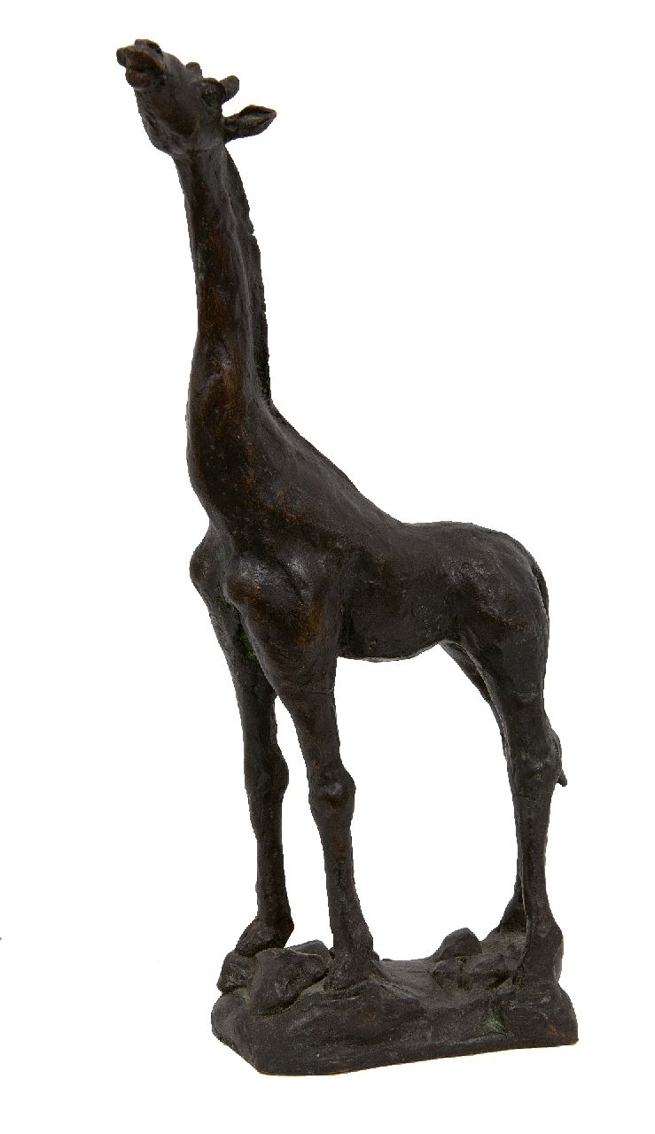 Han van Kasteel | Giraffe, brons, 25,0 x 14,5 cm, gesigneerd met initialen op de basis