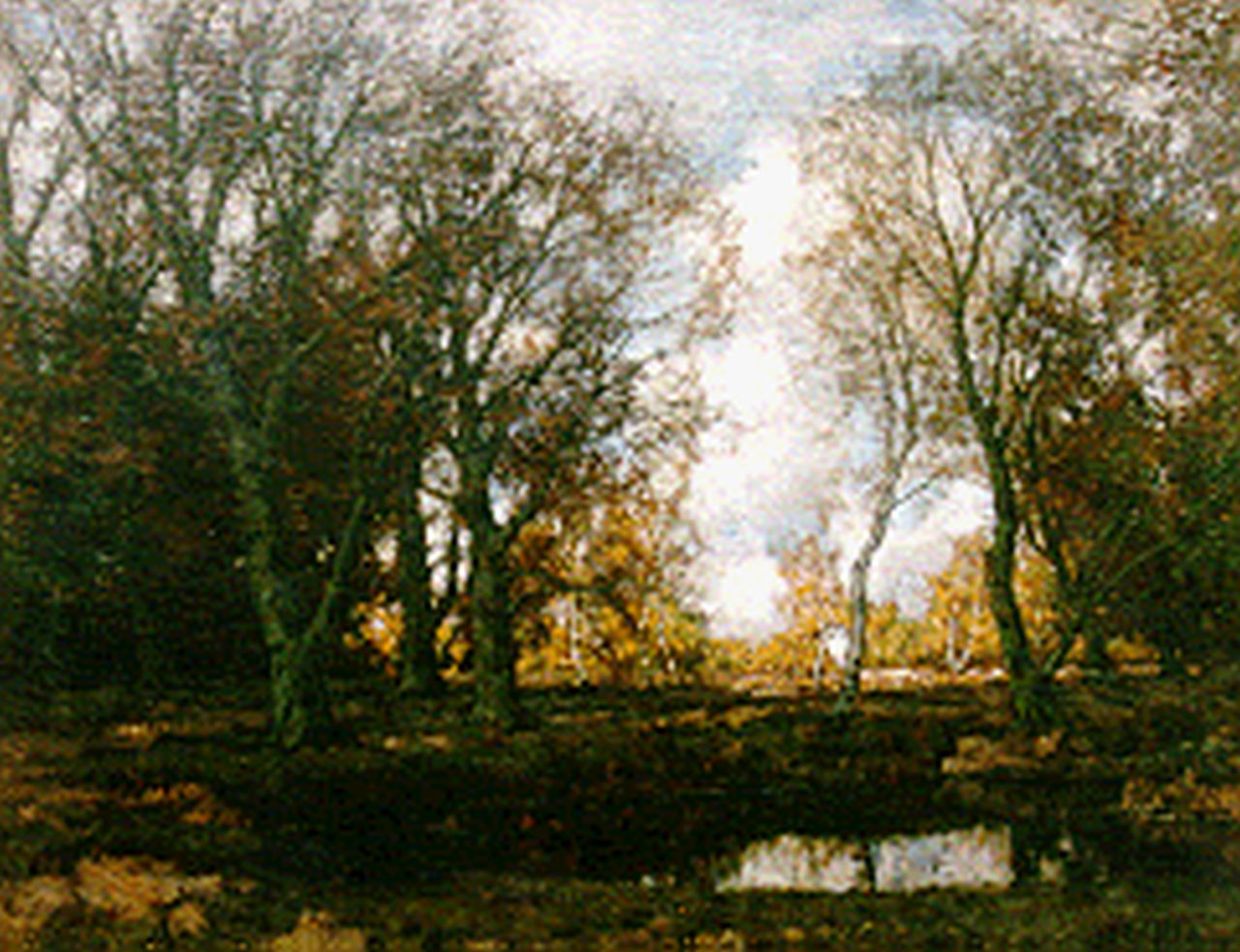 Gorter A.M.  | 'Arnold' Marc Gorter, Vordense beek in een herfstlandschap, olieverf op doek 75,5 x 95,5 cm, gesigneerd rechtsonder