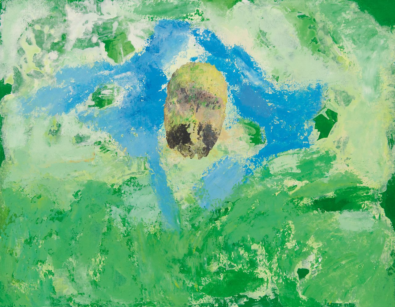 Diederen J.  | Jozef 'Jef' Diederen | Schilderijen te koop aangeboden | Cézanne II, acryl op doek 78,1 x 100,0 cm, gesigneerd verso en verso gedateerd '90