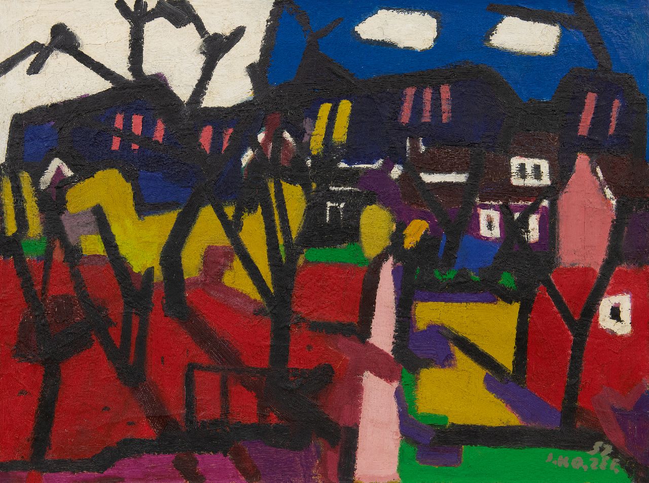 Zee J. van der | Jan van der Zee, Het Sterrebos, Groningen, olieverf op doek 60,0 x 80,0 cm, gesigneerd rechtsonder en gedateerd '57 Zee J. van der | Jan van der Zee, Het Sterrebos, Groningen, olieverf op doek 60,0 x 80,0 cm, gesigneerd rechtsonder en gedateerd '57