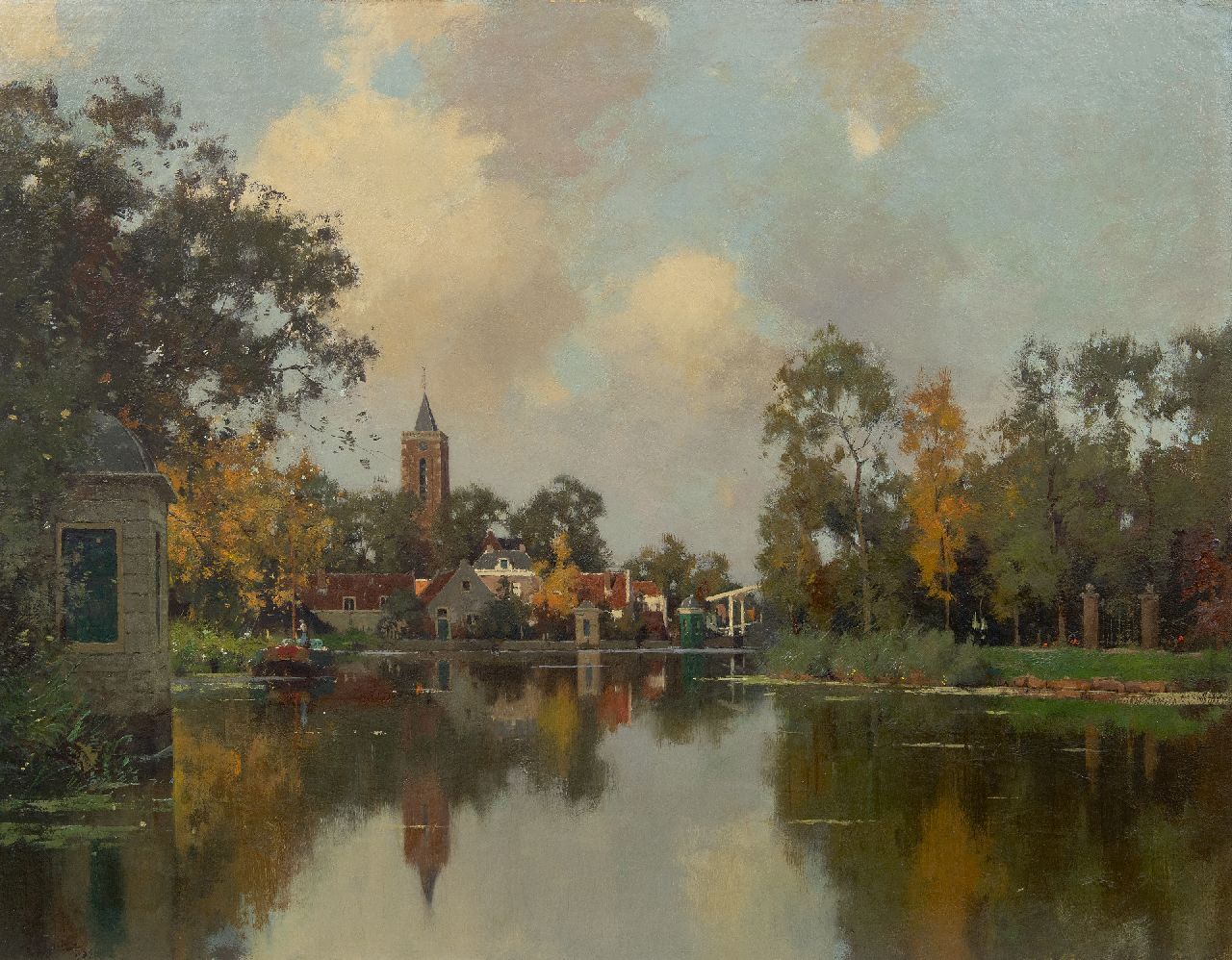 Ligtelijn E.J.  | Evert Jan Ligtelijn, Gezicht op Loenen aan de Vecht, olieverf op doek op paneel 70,5 x 90,3 cm, gesigneerd linksonder en gedateerd 1939