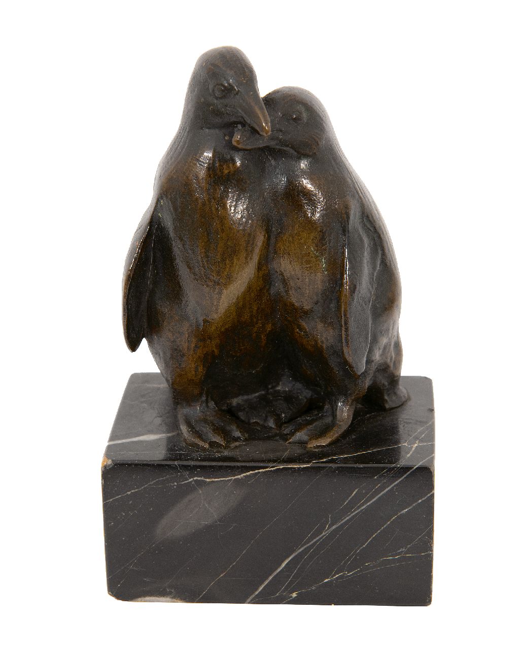 Pallenberg J.F.  | Josef Franz Pallenberg | Beelden en objecten te koop aangeboden | Liefkozende pinguïns, brons 10,0 x 6,5 cm