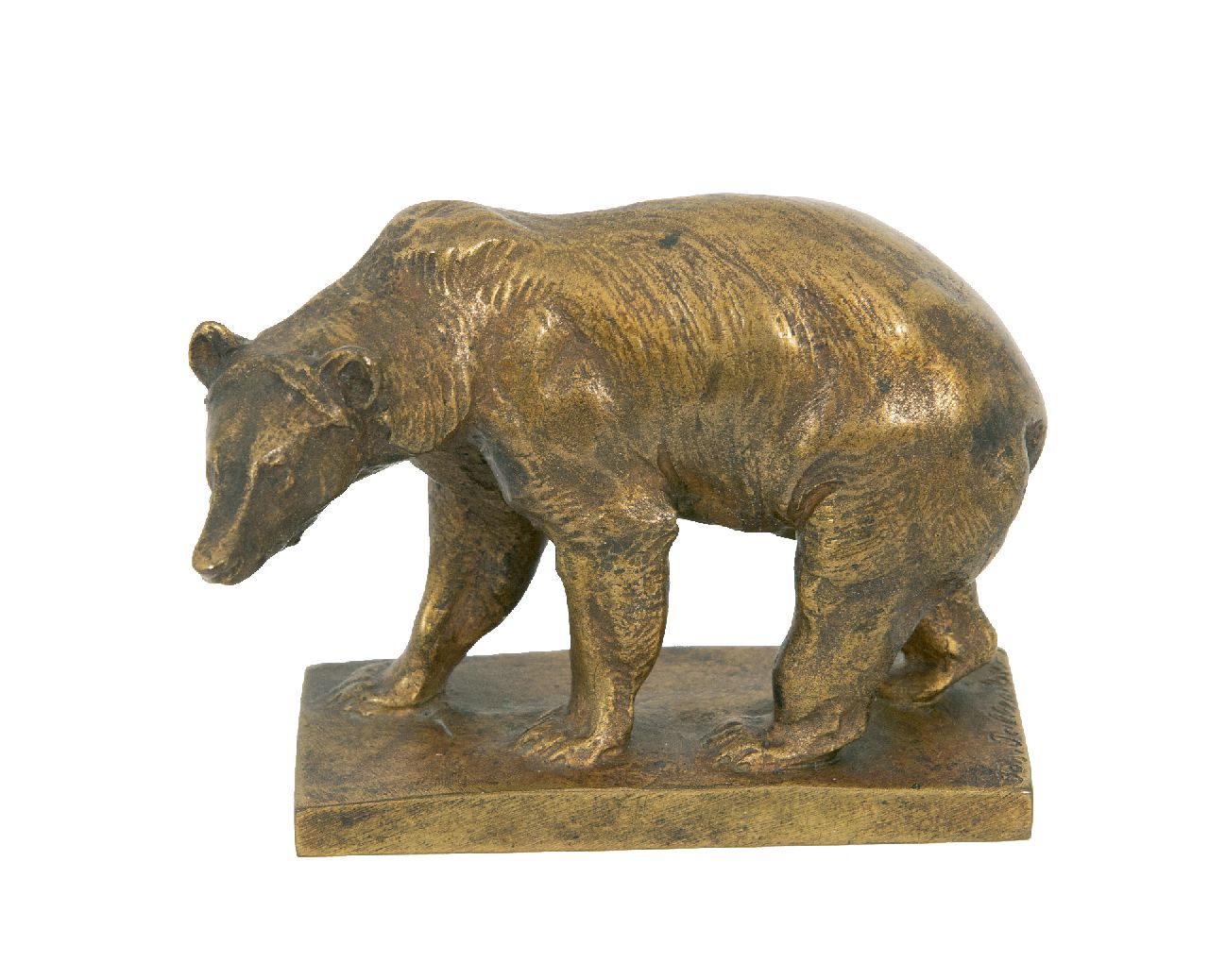 Pallenberg J.F.  | Josef Franz Pallenberg | Beelden en objecten te koop aangeboden | Lopende beer, brons 7,0 x 9,0 cm, gesigneerd op basis