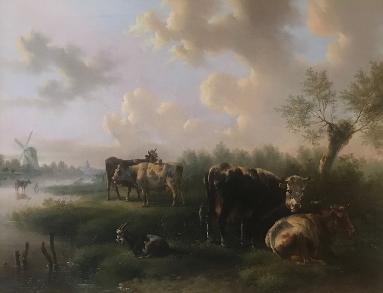 Verhoesen A. | Albertus Verhoesen | Schilderijen te koop aangeboden | Rustend vee bij een rivier, olieverf op doek 62,2 x 80,0 cm, gesigneerd middenonder en gedateerd 1849 Verhoesen A. | Albertus Verhoesen | Schilderijen te koop aangeboden | Rustend vee bij een rivier, olieverf op doek 62,2 x 80,0 cm, gesigneerd middenonder en gedateerd 1849