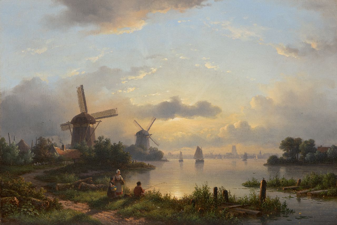 Kleijn L.J. | Lodewijk Johannes Kleijn, Rivierlandschap, olieverf op paneel 44,5 x 66,2 cm, gesigneerd rechtsonder Kleijn L.J. | Lodewijk Johannes Kleijn, Rivierlandschap, olieverf op paneel 44,5 x 66,2 cm, gesigneerd rechtsonder