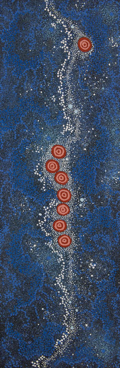 Gabriella Possum Nungurrayi | Milky Way Dreaming, acryl op doek, 116,2 x 39,3 cm, gesigneerd verso en te dateren 1988