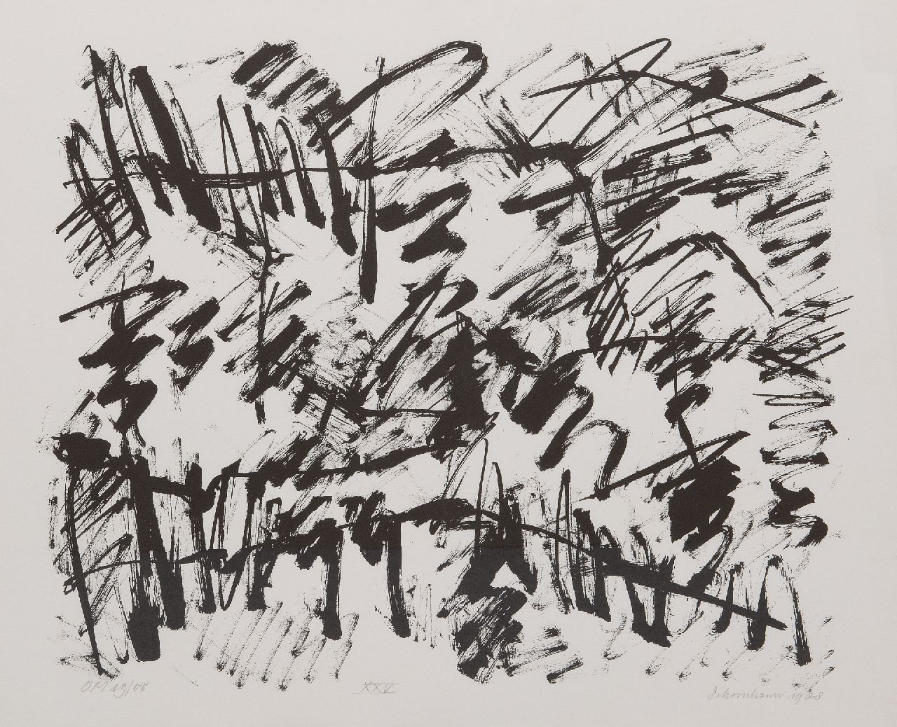 Jan Schoonhoven | Zonder titel, 1988, litho op papier, 49,7 x 59,7 cm, gesigneerd r.o. (in potlood) en gedateerd 1988 (in potlood)