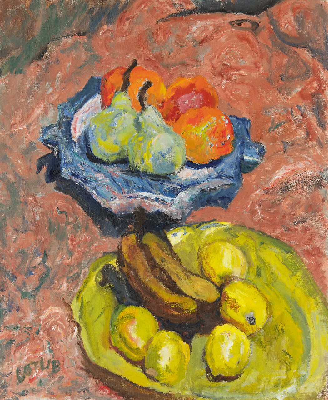 Gotlib H.  | Henryk Gotlib | Schilderijen te koop aangeboden | Fruit in twee schalen, olieverf op doek 76,3 x 63,7 cm, gesigneerd linksonder en te dateren 1962