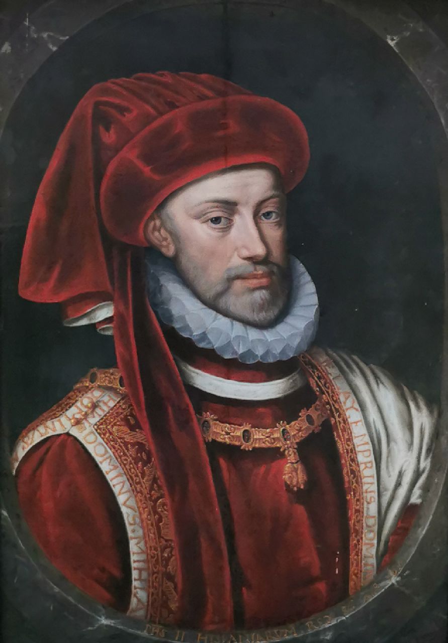 Onbekend 17e eeuw  | Onbekend | Schilderijen te koop aangeboden | Portret van Filips II, olieverf op paneel 73,5 x 50,6 cm