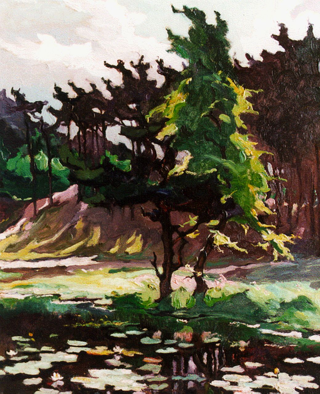 Pieck A.J. | Adriana Jacoba 'Adri' Pieck, Zomer bij den 'Zwarten Berg', olieverf op doek 46,8 x 35,7 cm, gesigneerd rechtsonder Pieck A.J. | Adriana Jacoba 'Adri' Pieck, Zomer bij den 'Zwarten Berg', olieverf op doek 46,8 x 35,7 cm, gesigneerd rechtsonder